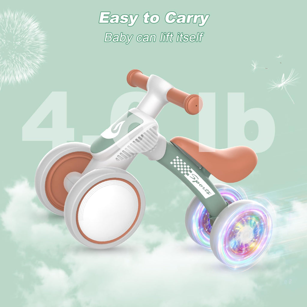 Colorful Lighting Baby Balance Bike Toys for 1 Year Old Boy Gifts, 10-36 Month Toddler Balance Bike, No Pedal 4 Silence Wheels & Soft Seat First Bike, One Year Old Boy Birthday Gift.