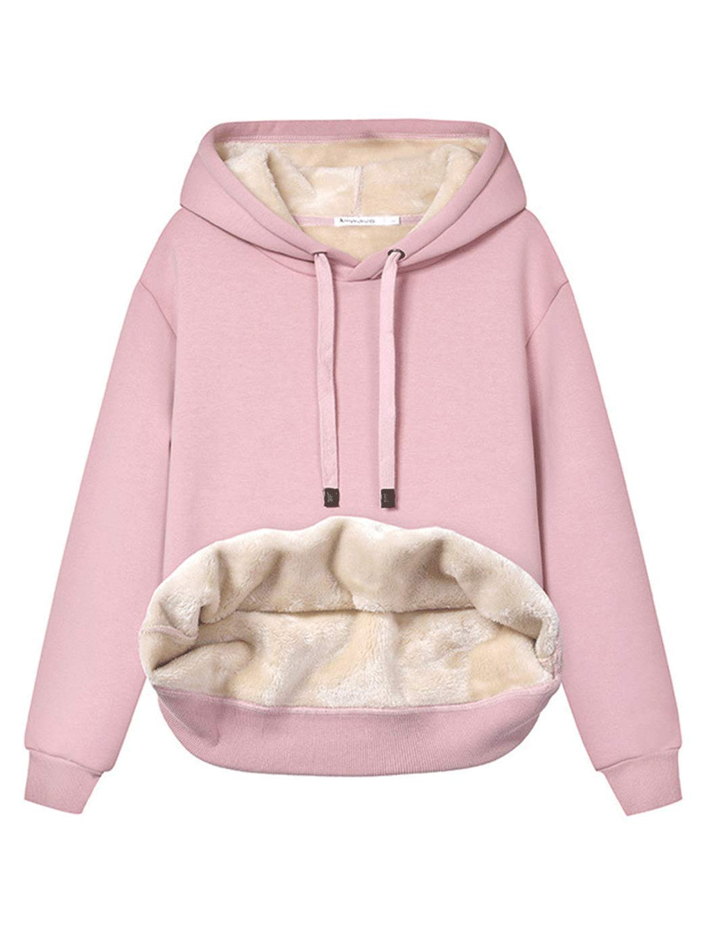 Haellun Womens Casual Winter Warm Fleece Sherpa Lined Pullover Hooded Sweatshirt