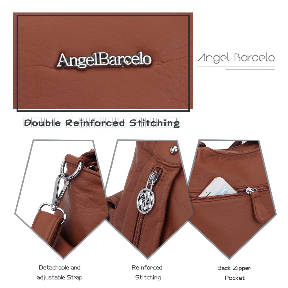 Angel Barcelo Purses for Women Soft PU Leather Shoulder Bag Crossbody Purse and Handbags