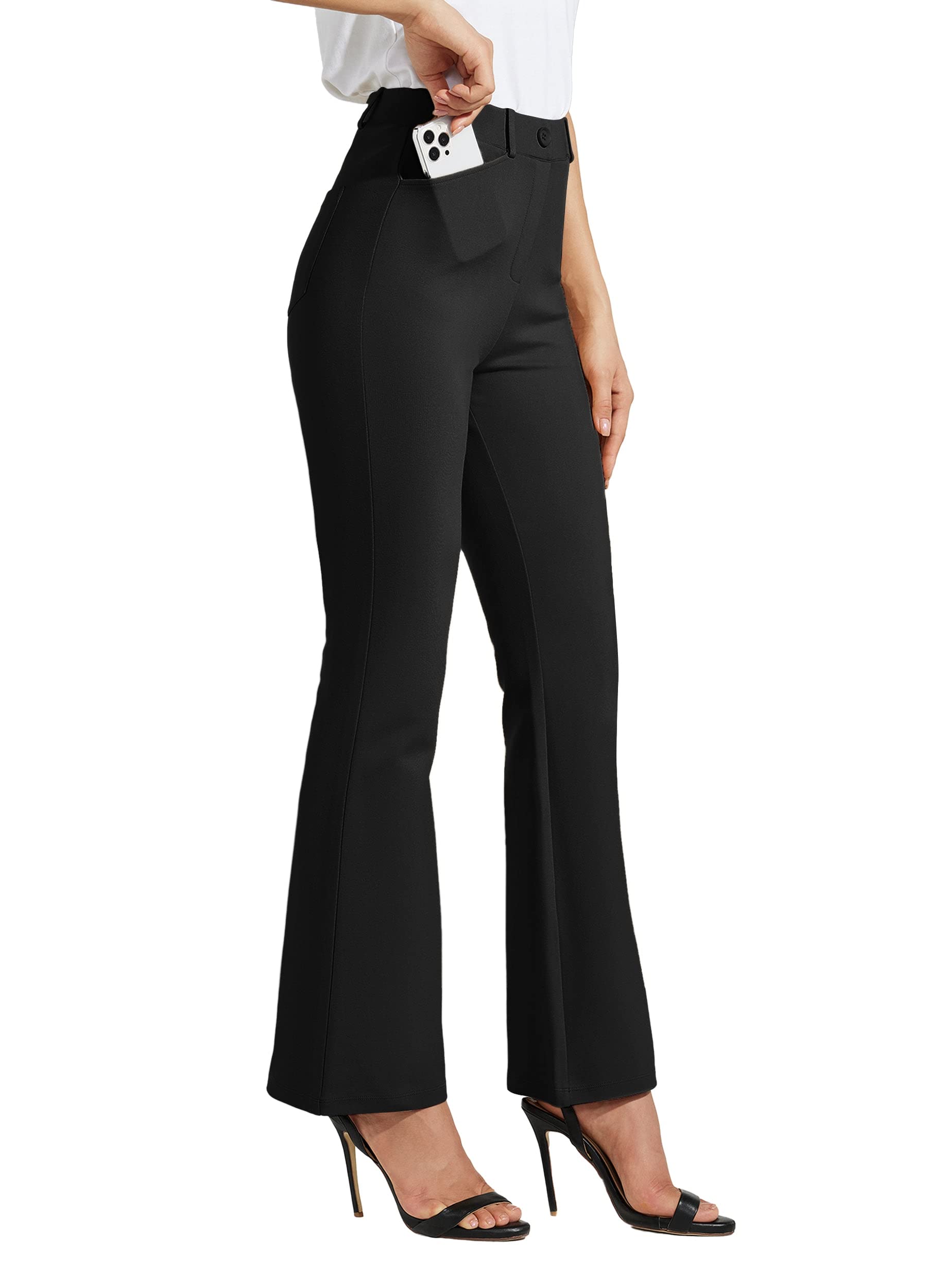 Willit Women's Yoga Dress Pants Bootcut Stretch Work Slacks Office Pants 4 Pockets 28"/29"/30"/31"/33"