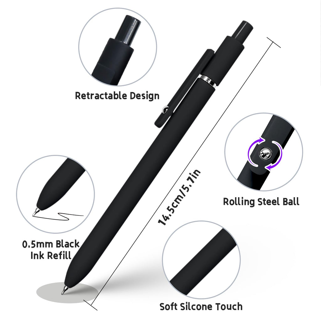 UIXJODO 12 Pcs Gel Pens 0.5mm Quick Dry Black Ink Pens Fine Point Smooth Writing Pens, Cute Office and School Supplies Gifts for Women Teacher Students (12 Pcs Morandi and Vintage Gold)