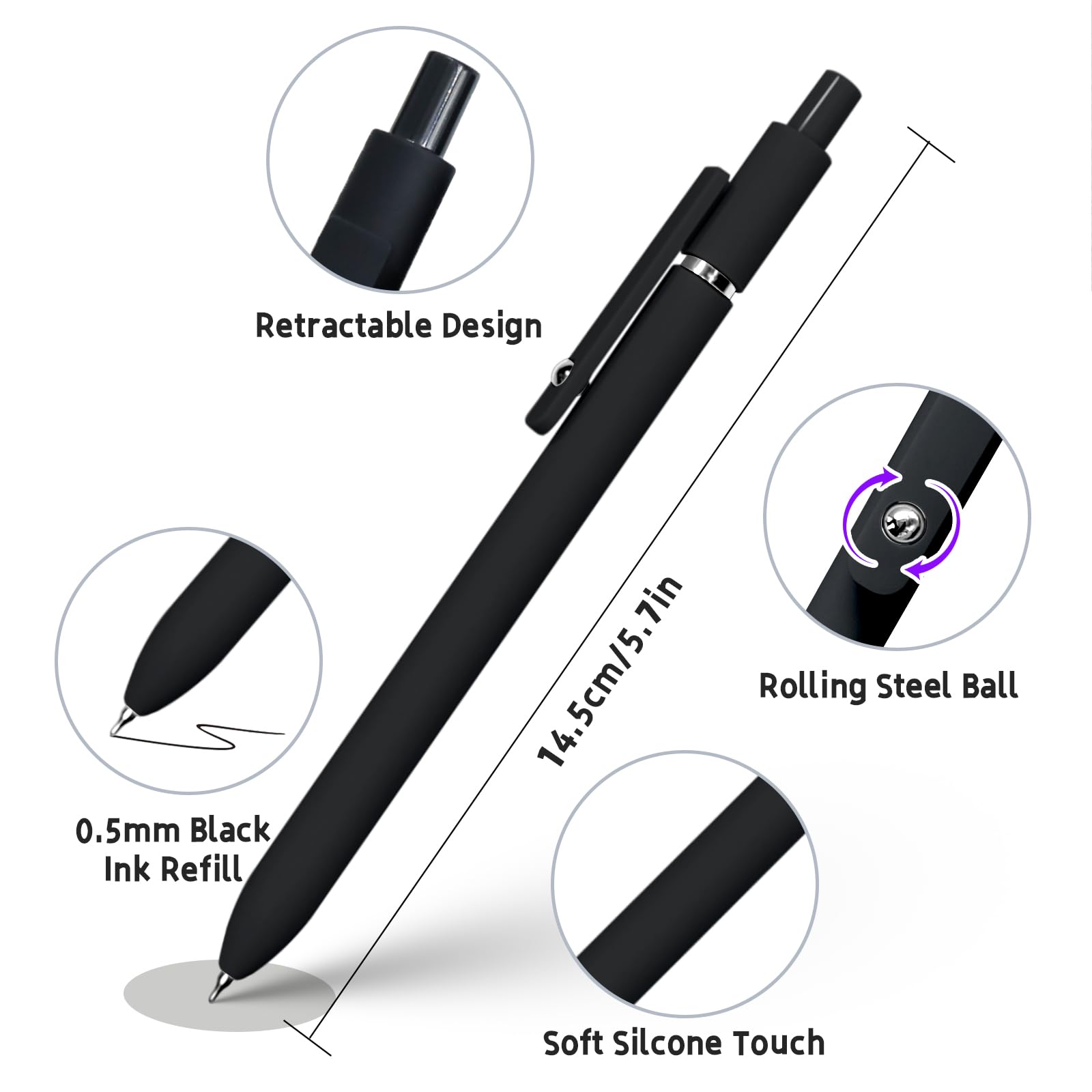 UIXJODO 12 Pcs Gel Pens 0.5mm Quick Dry Black Ink Pens Fine Point Smooth Writing Pens, Cute Office and School Supplies Gifts for Women Teacher Students (12 Pcs Morandi and Vintage Gold)