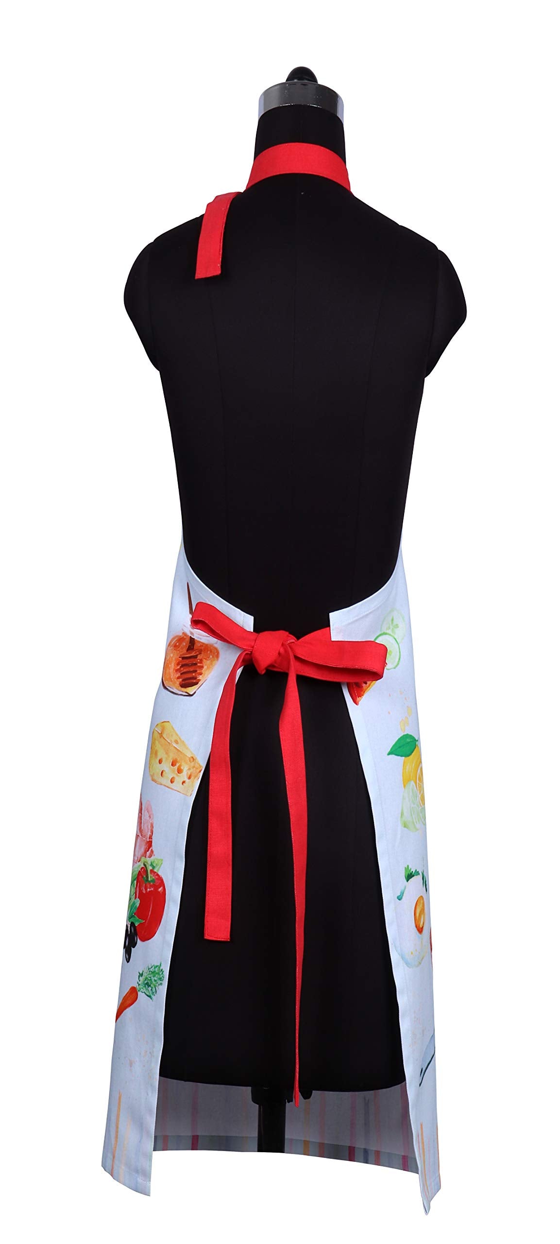 AMOUR INFINI Cotton Aprons for Women with Pocket, Adjustable Strap & Waist Ties - Washable Aprons for Baking, Cooking, Gardening (27.5 x 33 Inches - Blooming Floral)