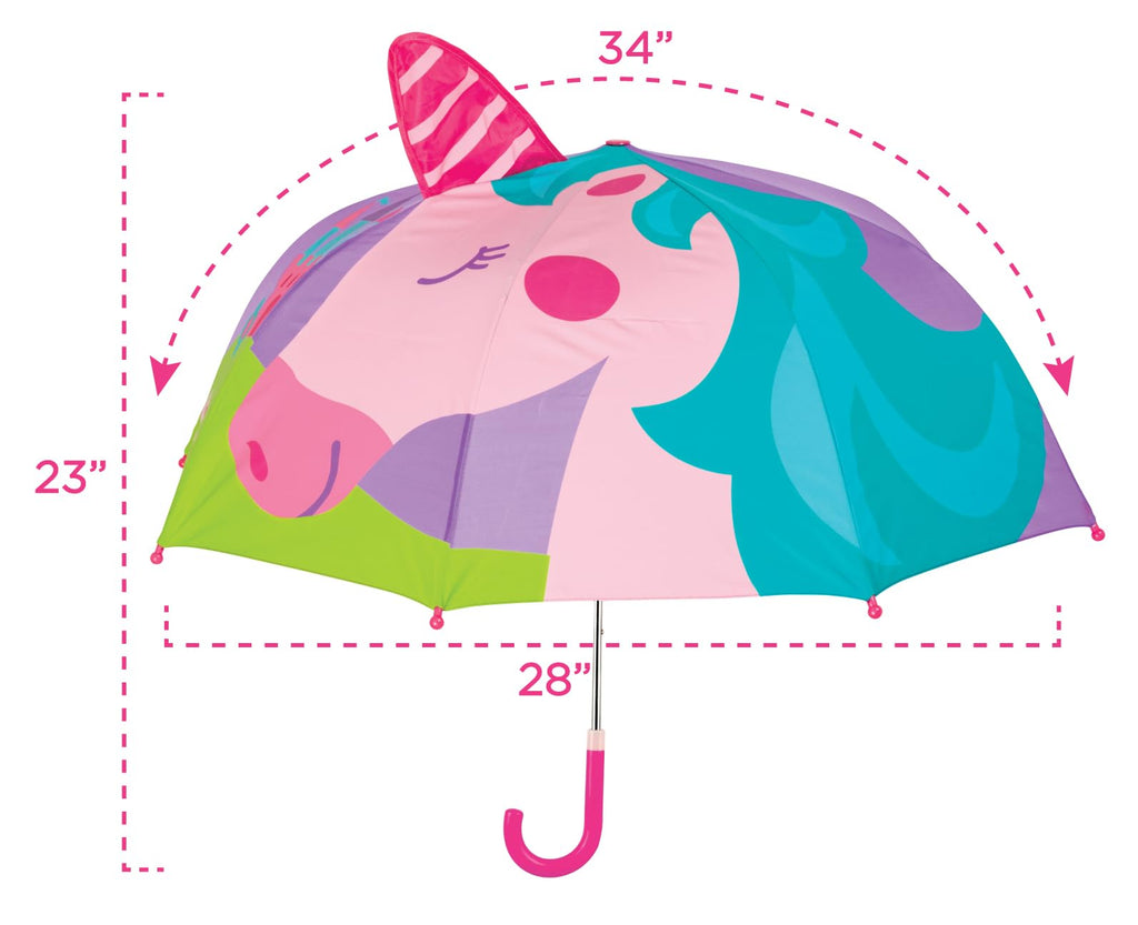Stephen Joseph, 3D Pop Up Kids Umbrella, Cute Animals & Toddler Rain Umbrella Lightweight Easy Grip Handle for Boys Girls Ages 3-8