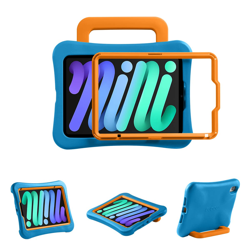 Kids Case for iPad mini 7 (A17 Pro) 2024 /iPad Mini6 2021, Light Weight Heavy Duty/Shockproof/Drop Proof with Handle/Kickstand, Child Friendly Cover for iPad mini 7th/6th Gen 8.3inch (red)