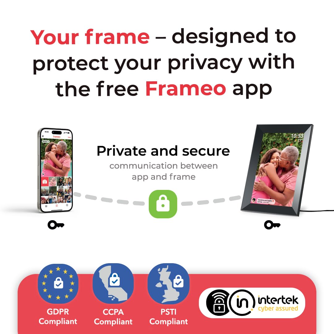 32GB FRAMEO 10.1 Inch Smart WiFi Digital Photo Frame | 1280x800 HD IPS Touchscreen , 32GB Large Storage, Auto Rotate,Share Moments Instantly via Frameo App from Anywhere