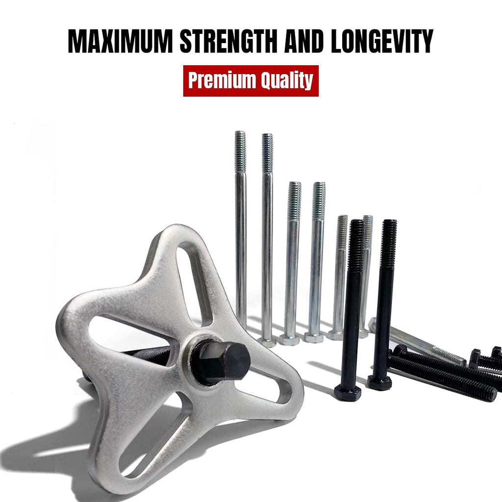 Thorstone 5pcs Harmonic Balancer Installer Set | 5pc Long Reach Crank Pulley Underdrive Pulley Damper Installation Tool Kit with 4 Adapters & Nut Bearing