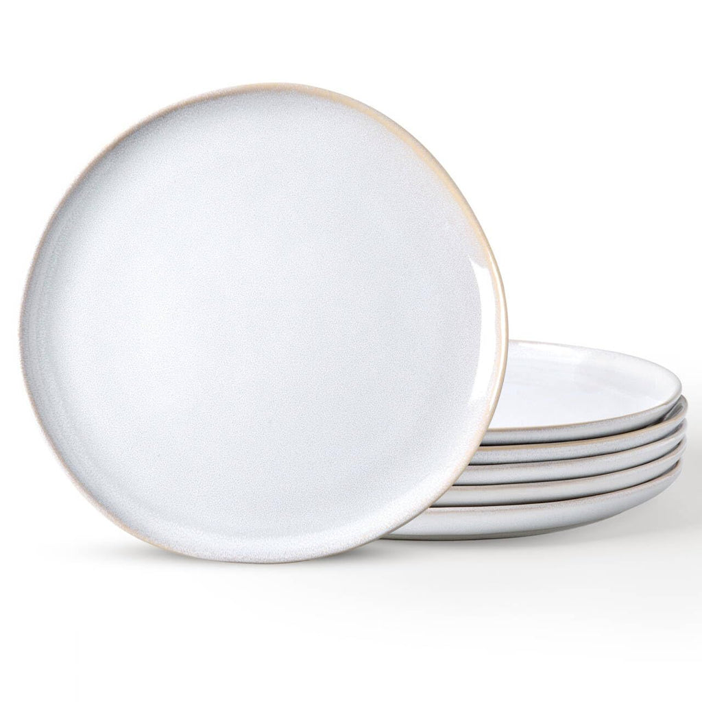 AmorArc 8.5" Ceramic Plates Set of 6 | Handmade Stoneware with Reactive Glaze for Dessert, Salad, Appetizer & Dinner | Microwave/Dishwasher Safe, Scratch Resistant