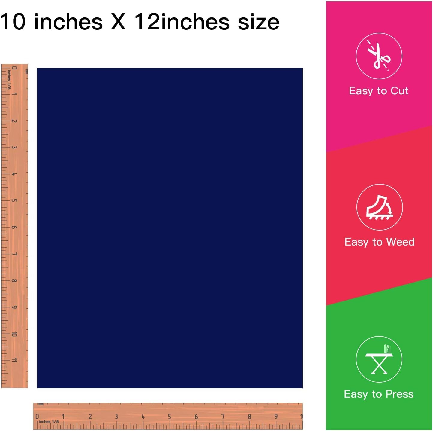 JANDJPACKAGING Baby Blue Heat Transfer Vinyl HTV - 10 Sheets Easy to Weed T-Shirt Iron on Vinyl Compatible with Cricut Cutting Machine & Silhouette Cameo, All Craft Cutters