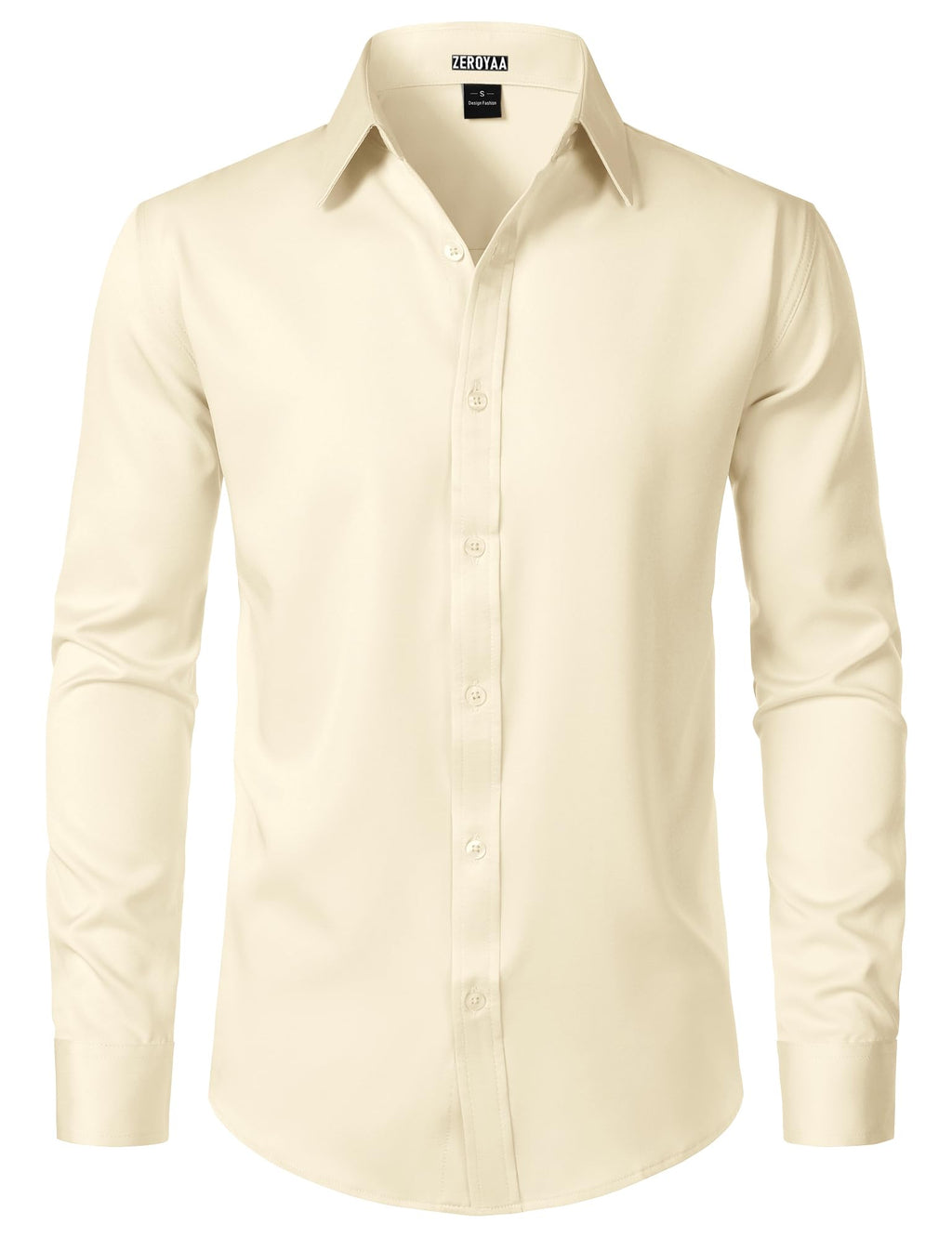 ZEROYAA Men's Wrinkle Free Long Sleeve Dress Shirt Business Casual Modern Slim Fit Button Down Shirts for Wedding and Office