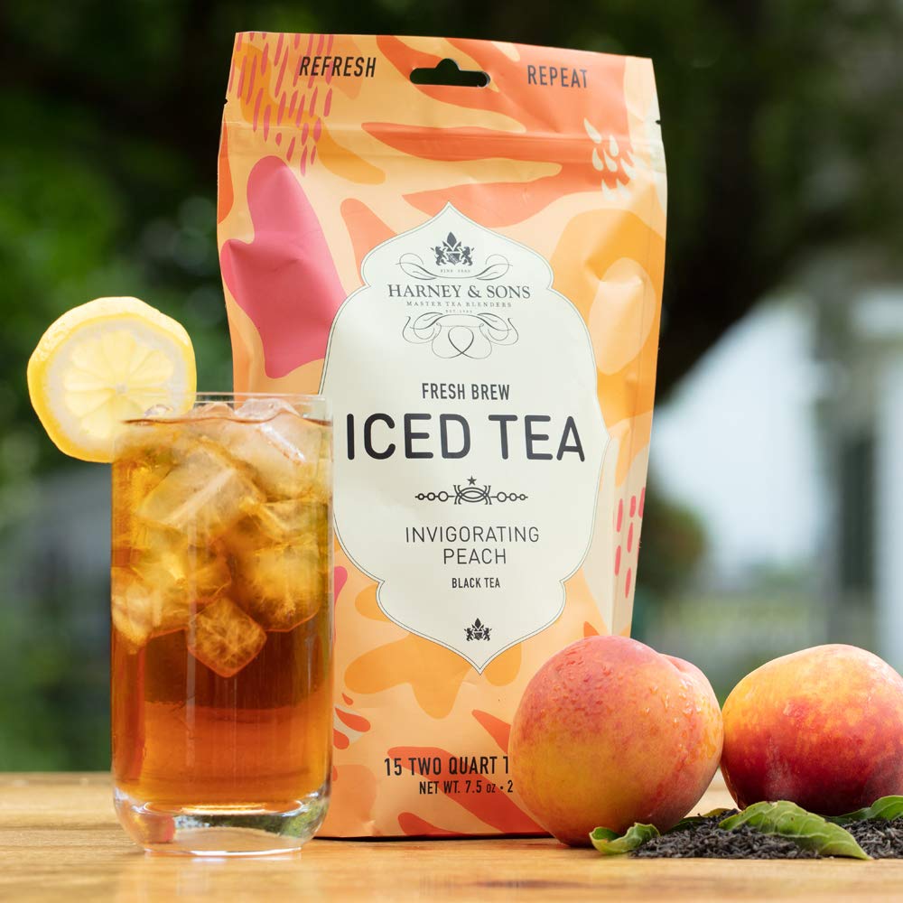 Harney & Sons Fresh Brew Iced Tea, Black Currant Black Tea, 15 Iced Tea Bags, Brews Up to 30 Quarts, Fruity Berry Flavor