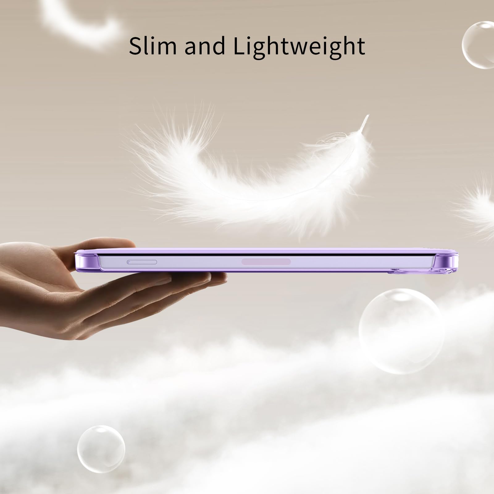 MoKo for iPad mini 7 (A17 Pro) Generation Case 2024, iPad mini 6 Case 2021, 8.3-inch Slim Lightweight Protective Hard Back PC Shell Stand Cover Support Touch ID, Auto Wake/Sleep, Grey Purple