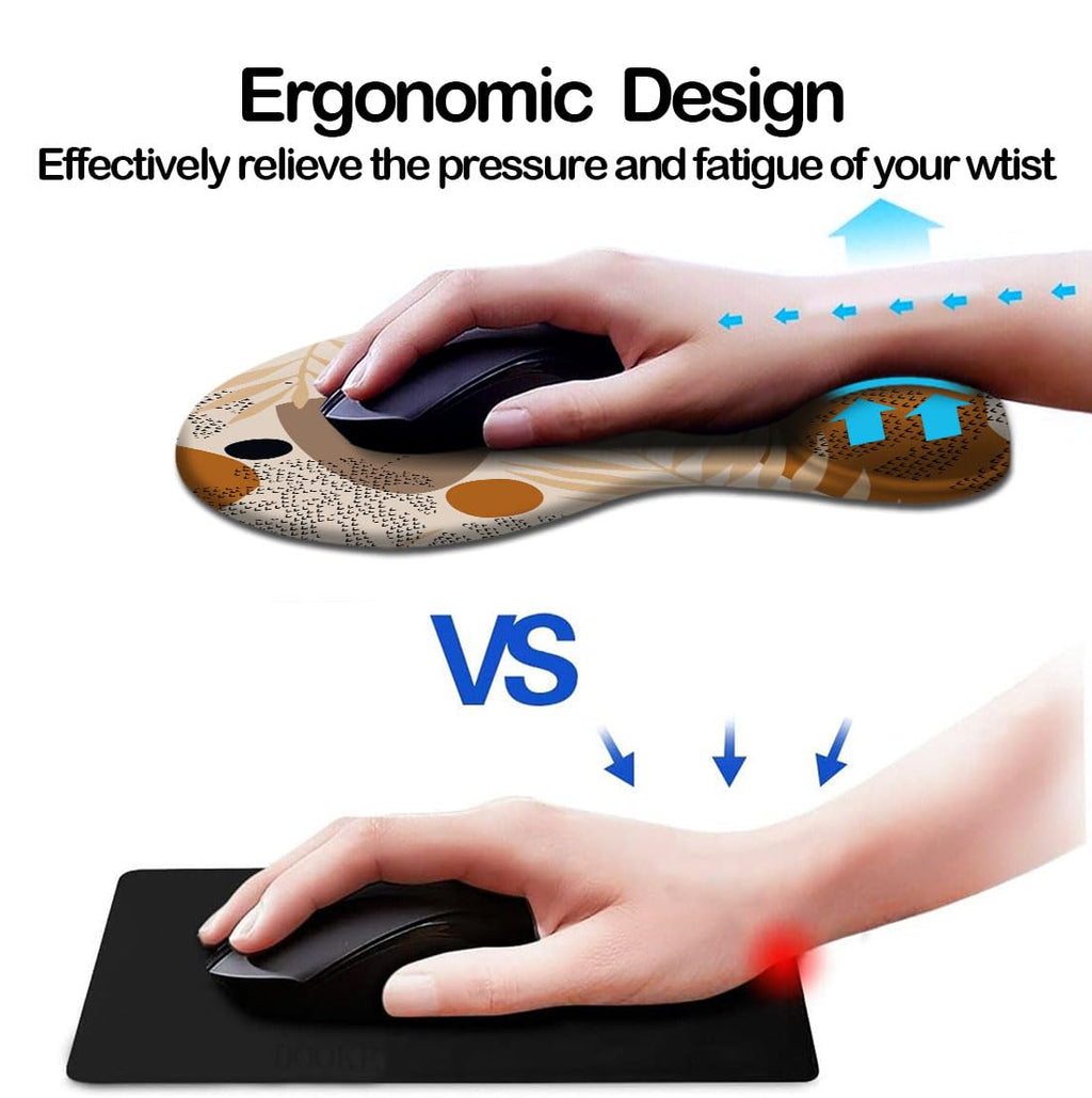 DOOKE Ergonomic Mouse Pad with Wrist Support and Coaster,Mouse Pads with Non-Slip PU Base for Home Office Working Studying Easy Typing & Pain Relief Aesthetic Art