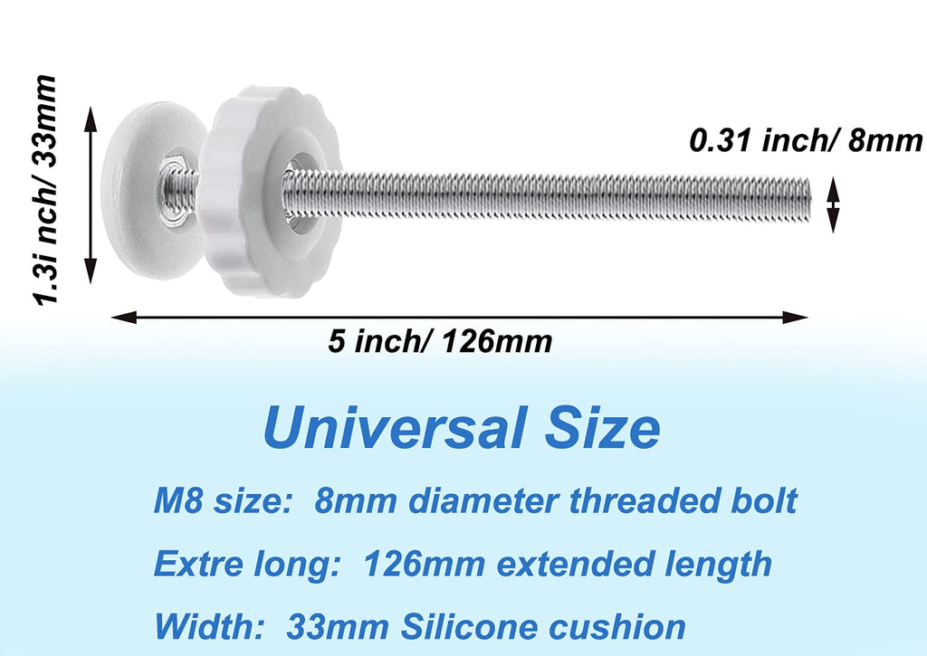 4Pcs Universal Baby Gates Threaded Spindle Rod, M8 (8mm) Replacement Bolt Part for Pet Pressure Mounted Safety Gates, Extra Long Baby Tension Gate Extender (Black)