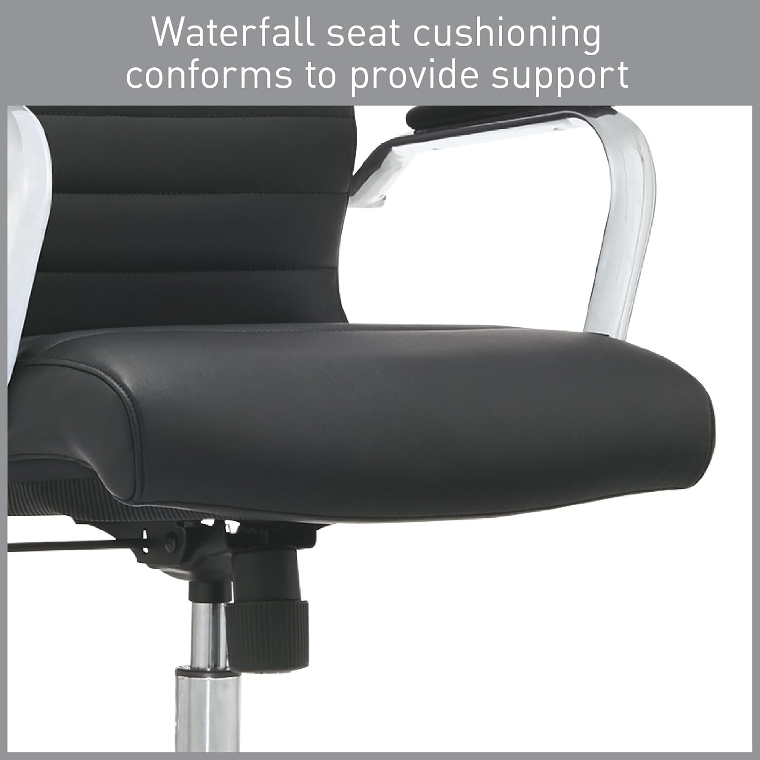 Realspace® Modern Comfort Series Winsley Bonded Leather Mid-Back Chair, Black
