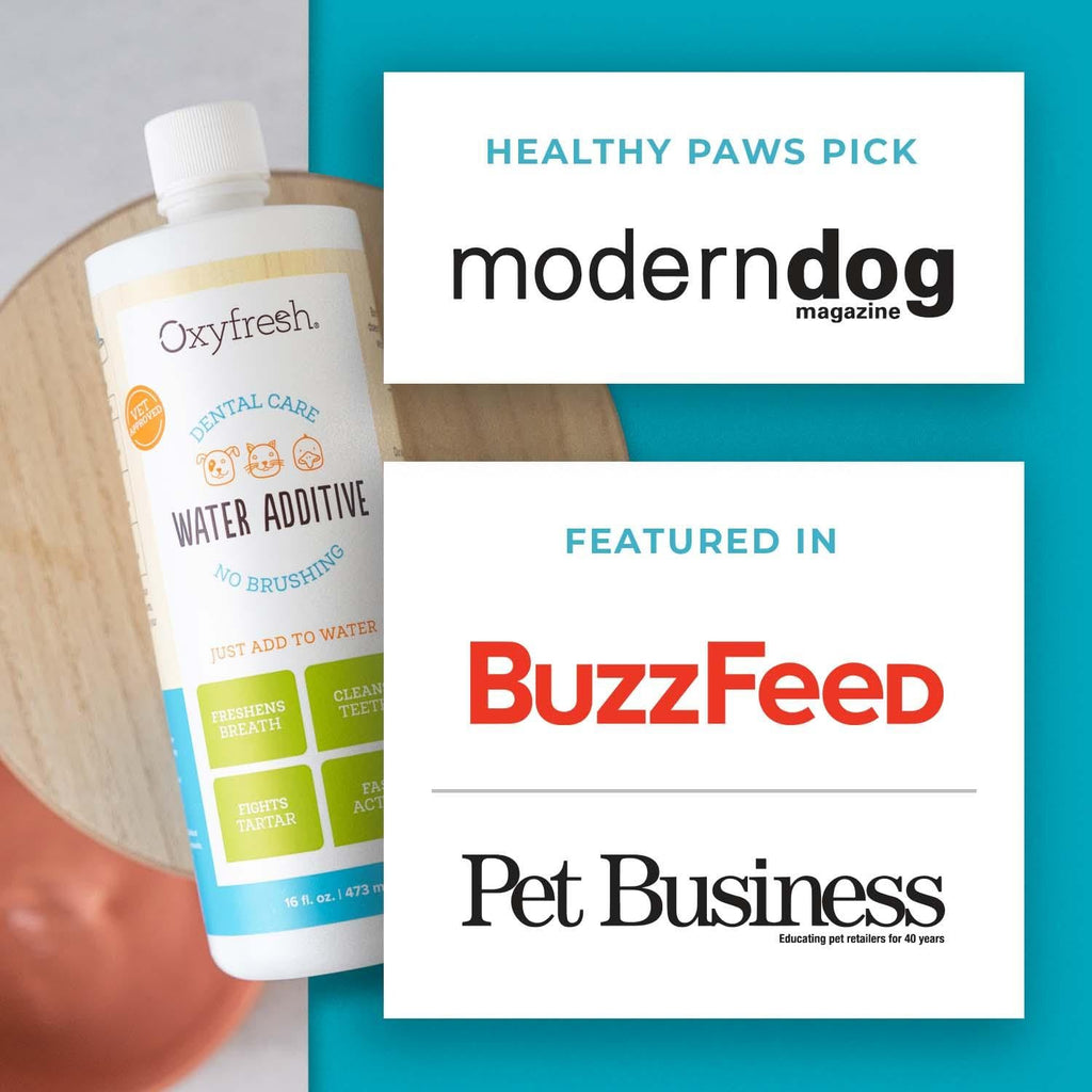 Oxyfresh Premium Pet Dental Care Solution Pet Water Additive: Best Way to Eliminate Bad Dog Breath and Cat Bad Breath - Fights Tartar & Plaque - So Easy, Just Add to Water! Vet Recommended 128 oz.