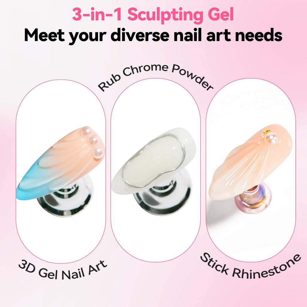 Makartt Rhinestone Glue for Nails: Super Strong Gel Nail Glue for Nail Charms Gems Decorations, 3D Gel Nail Art Bling Jewel Diamonds for Salon & DIY Manicure, 30ML UV Lamp Cured Need Beauty Gifts