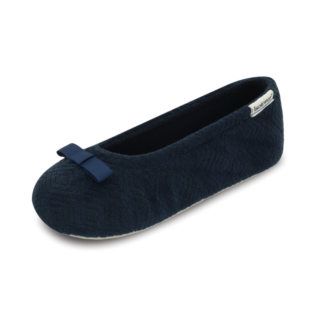 isotoner Women's Diamond Microterry Ballerina Slippers