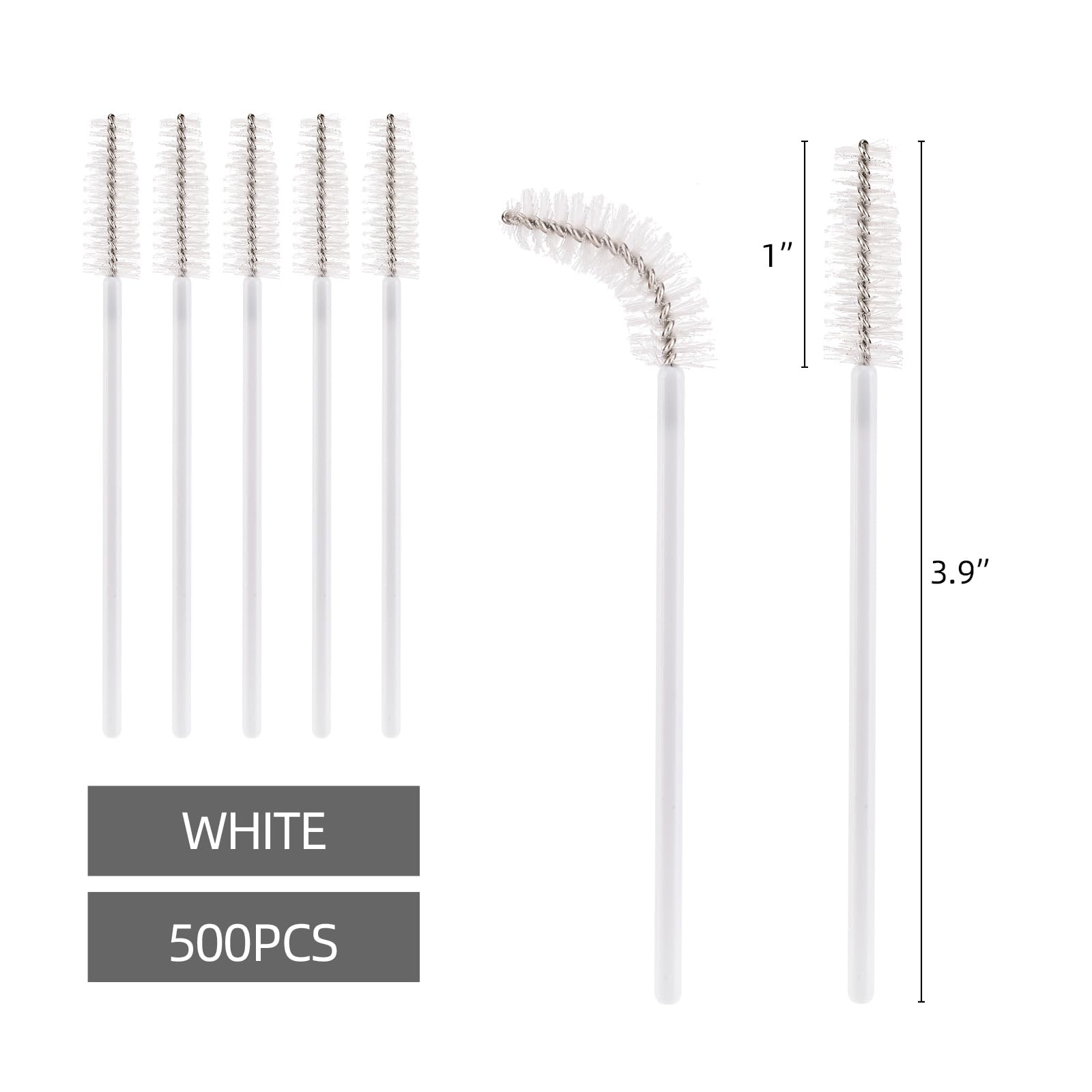 Tbestmax 500 Disposable Mascara Wands Eyelash Brush Spoolies for Eyebrow Eye Lash Extension, Makeup Brushes Applicators Kits - 5 Colors