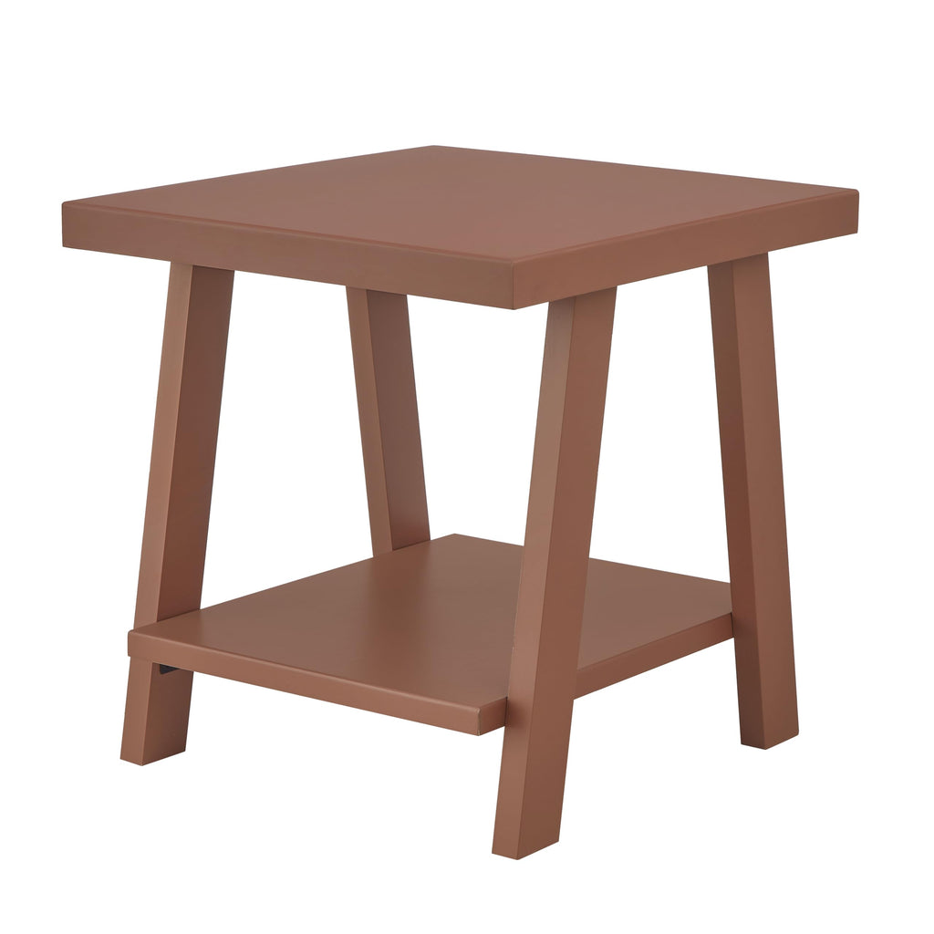 Roundhill Furniture Athens Contemporary Replicated Wood Shelf End Table in Black Finish