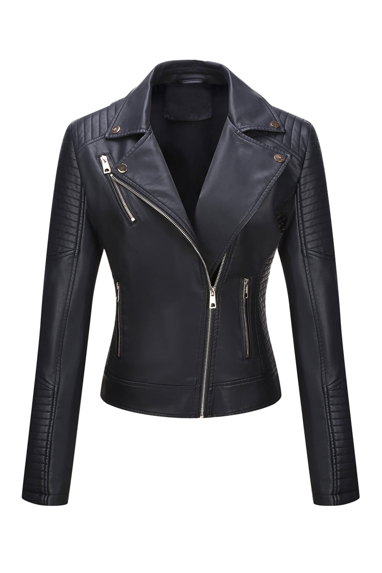 Bellivera Women's Faux Leather Casual Jacket 2026 Spring Trendy Motorcycle Outfits Lightweight Classic Coat