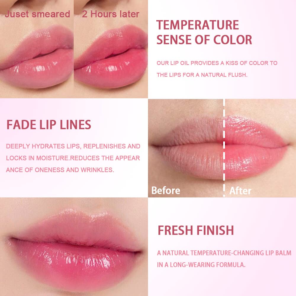 evpct 2Pcs Blueberry Tinted Lip Balms PH Lip Color Changing Lipstick Balm Stain Gift Set Queen for Women Girls Korean Mood Long Lasting Color Change Light Pink Lipstick Lip Tint Plumper Gloss