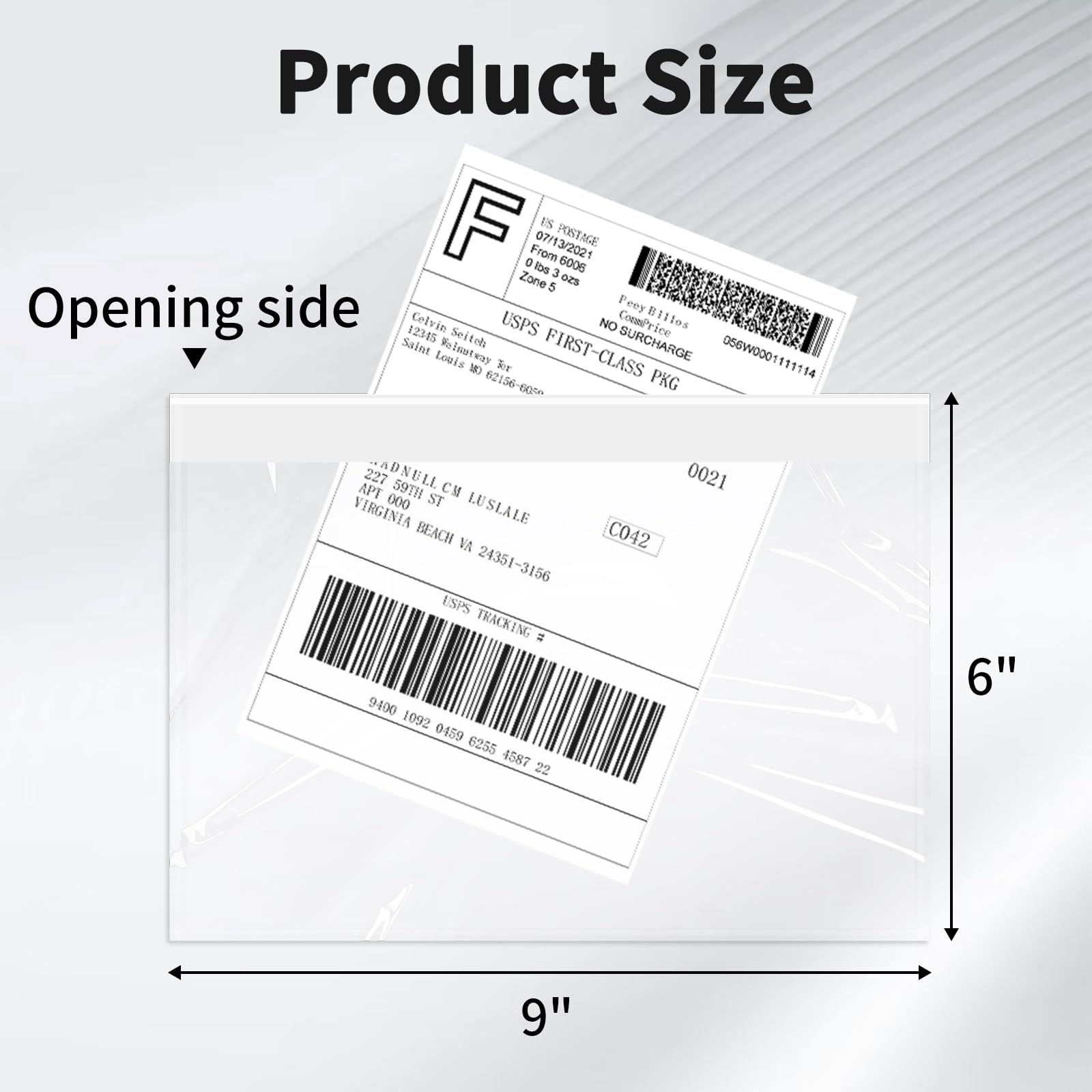 9527 Product 4.5" x 5.5" Clear Adhesive Top Loading Packing List/Shipping Label Envelopes (100 Pack)
