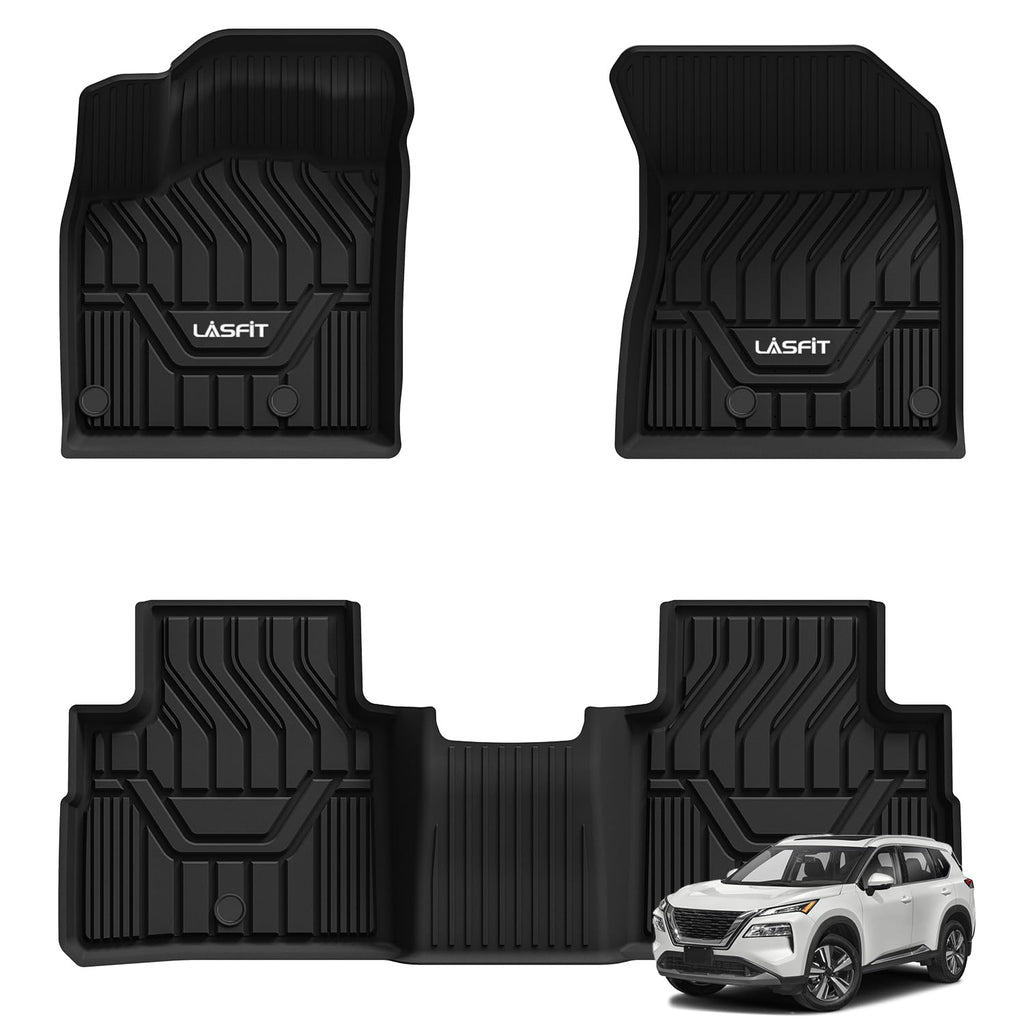 LASFIT Cargo Mat & Backrest Mats for Nissan Armada/Infiniti QX80 2019-2024, All Weather TPE Custom Fit Easy Clean Durable No-Curling Trunk Mat for Armada & QX80, Black