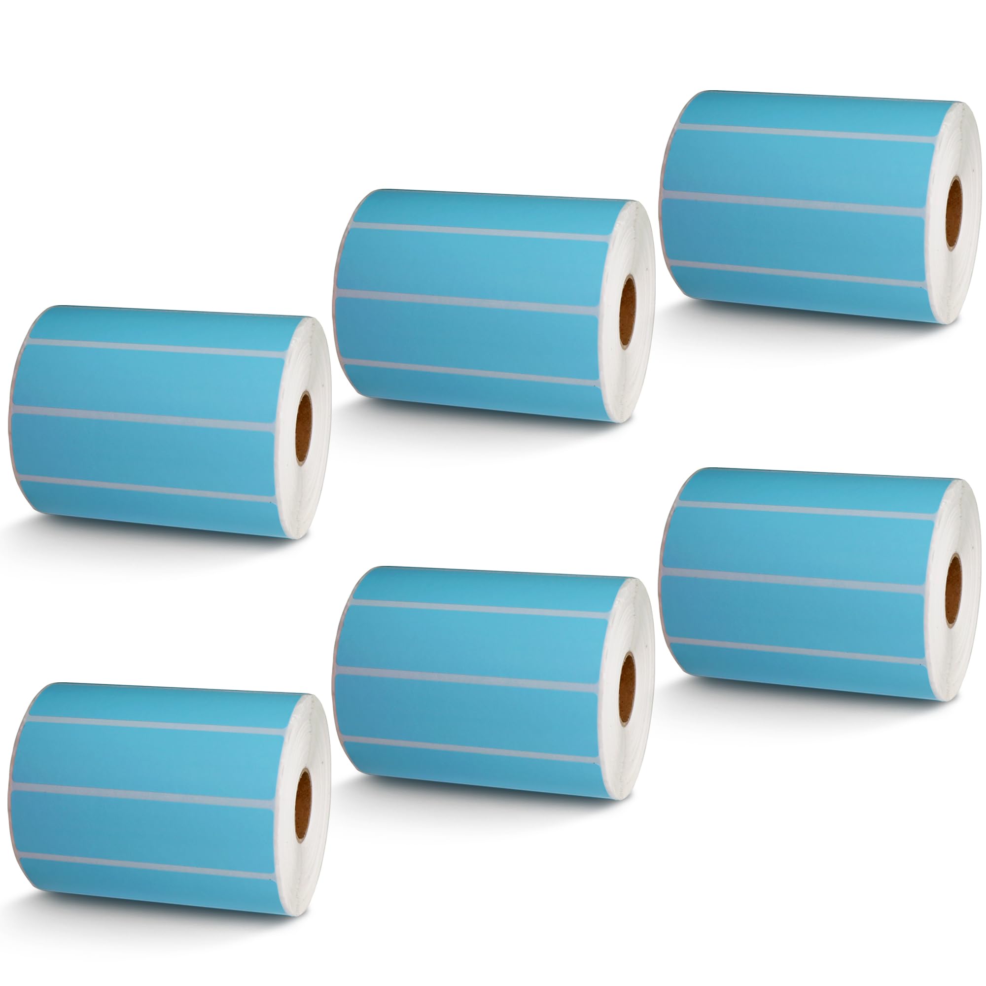 BETCKEY - 1" x 0.5" Small Labels Compatible with Zebra & Rollo Label Printer, Premium Adhesive & Perforated[Light Blue, 6 Rolls, 14580 Labels]