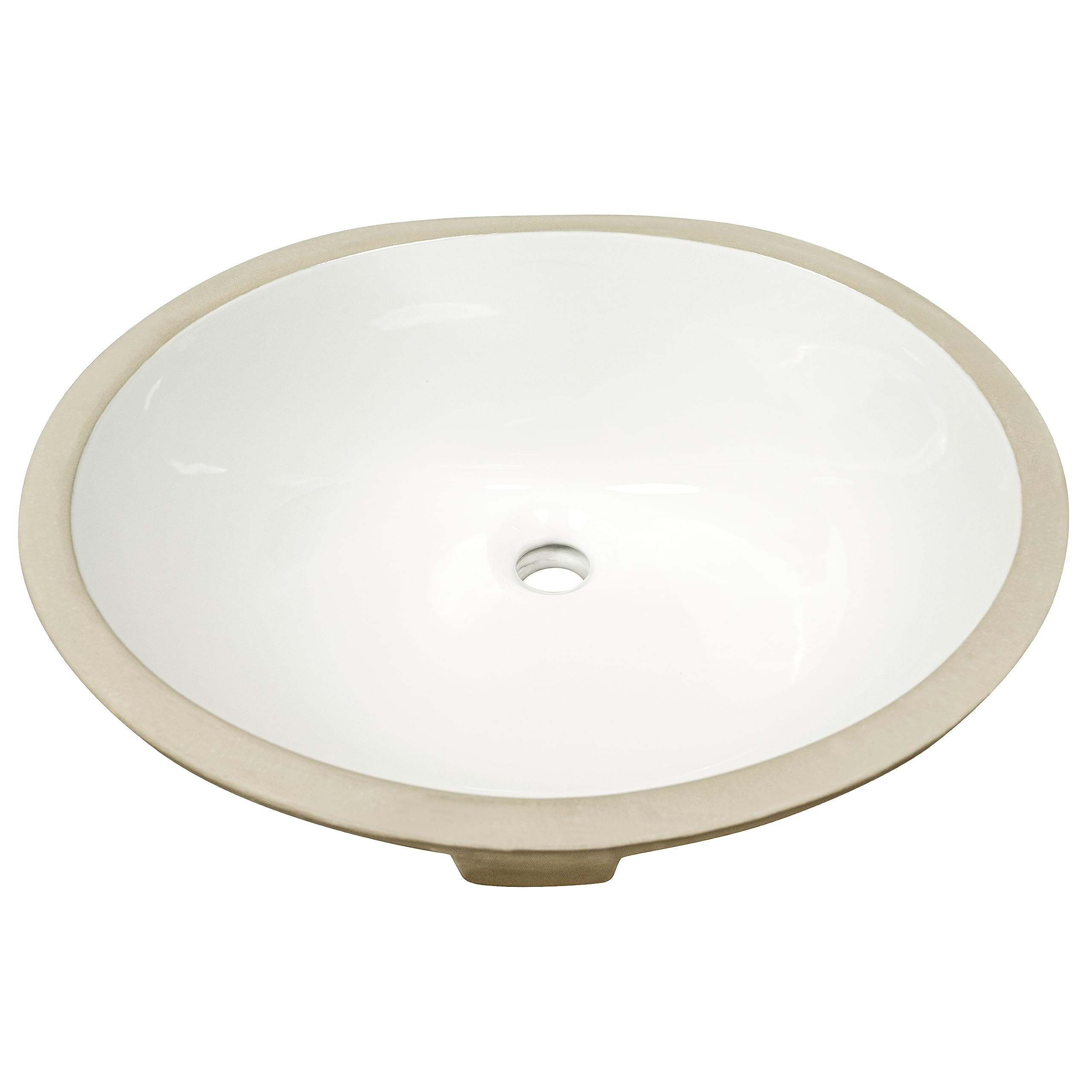 MSI 17.0” (L) x 14.125” (W) x 7.75” (H) Oval Porcelain Ceramic Undermount Bathroom Vanity Vessel Sink, White