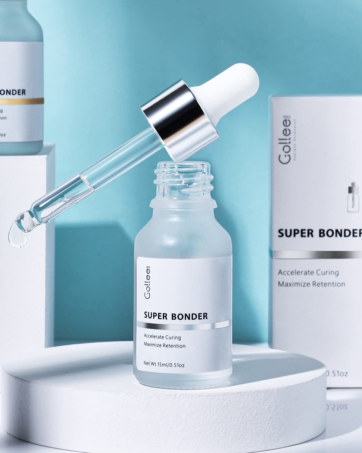 Super Bonder for Eyelash Extension Longer Retention Lash Glue Accelerator Eyelash Bonder for Lash Extensions Lash Sealant Lash Bonder Adhesive Companion Eyelash Extension Bonder -15ML