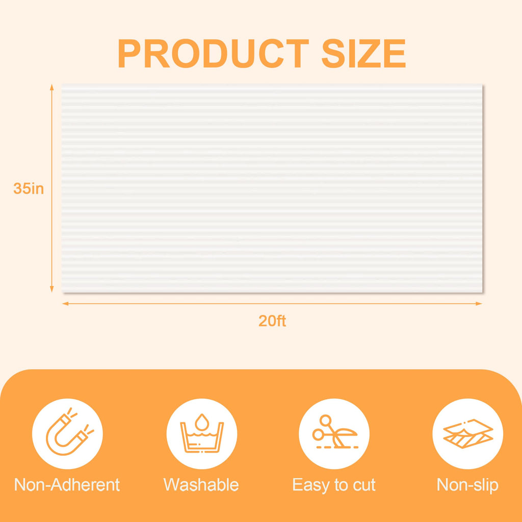 FEXIA Shelf Liner for Kitchen Cabinets Drawer Non Adhesive Non-Slip Liner 12 Inches x 20 FT Waterproof & Oil-Proof Durable Material Fridge Liner for Shelves