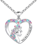 You are Magical Unicorn Necklace for Girls Crystal love heart Pendant Necklaces Jewelry Gifts for Girls Daughter Granddaughter Niece Birthday christmas over 12 years old