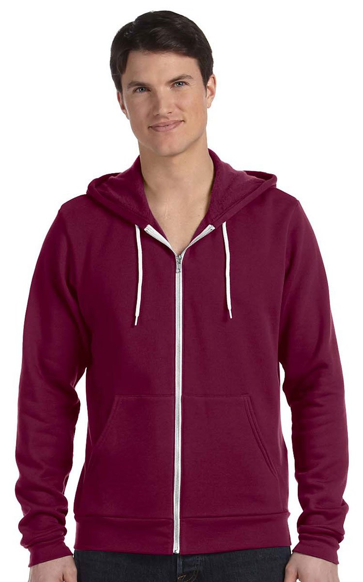 Bella & Canvas Men's 3739 Unisex Poly-Cotton Fleece Full-Zip Hoodie
