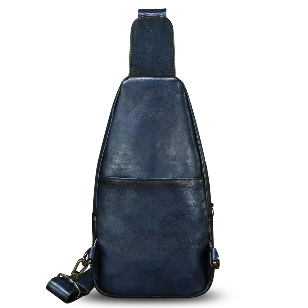 Genuine Leather Sling Bag for Men and Women Real Leather Shoulder Crossbody Bag Chest Bag Sling Backpack Purse