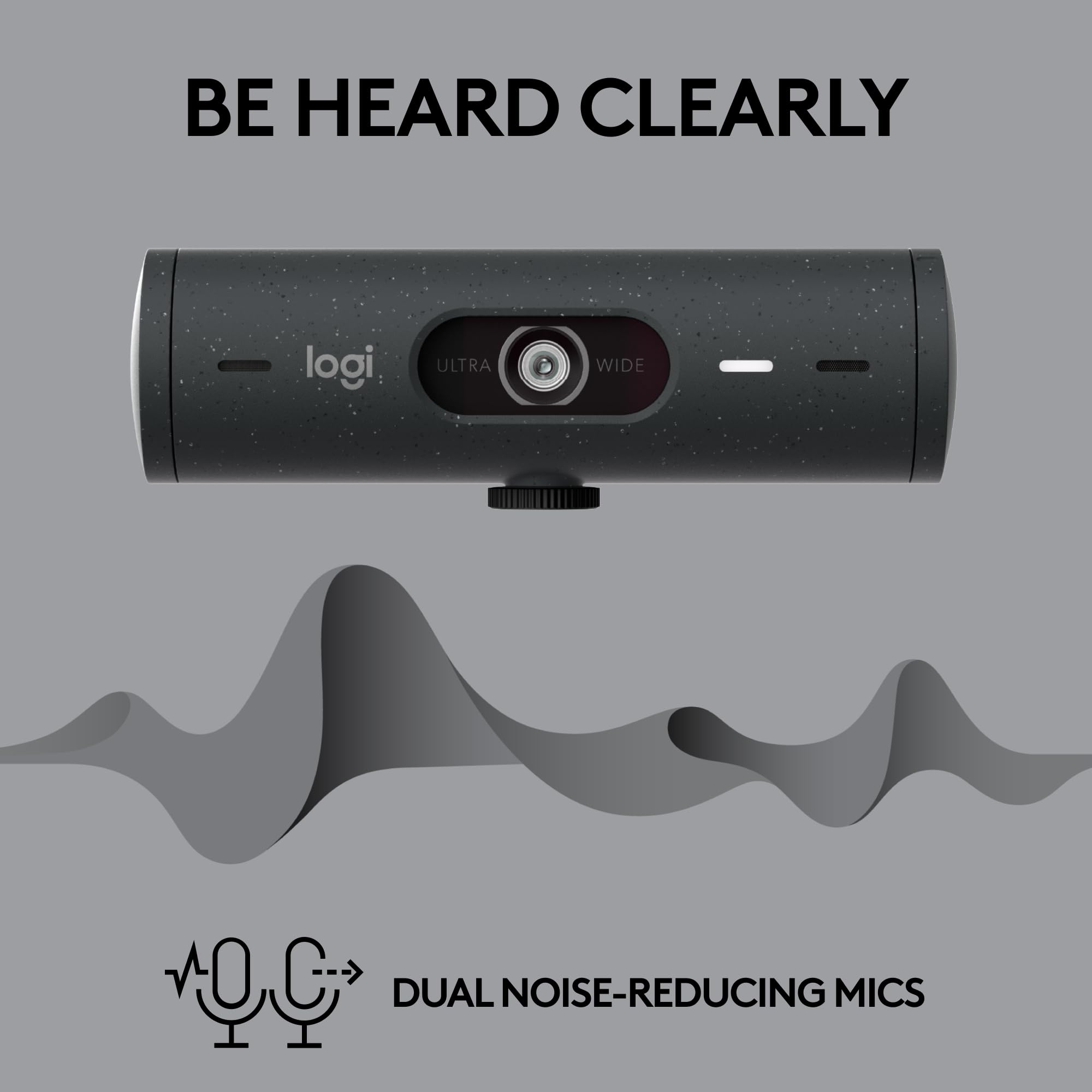 Logitech Brio 505 Full HD 1080p Webcam with auto Light Correction, framing, Dual Noise Reduction mics, Privacy Shutter - Works with Teams, Meet, Zoom, TAA Compliant.
