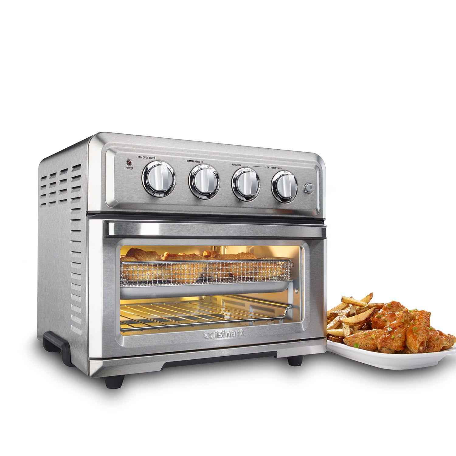 Cuisinart Air Fryer + Convection Toaster Oven, 8-1 Oven with Bake, Grill, Broil & Warm Options, Stainless Steel (TOA-70C)