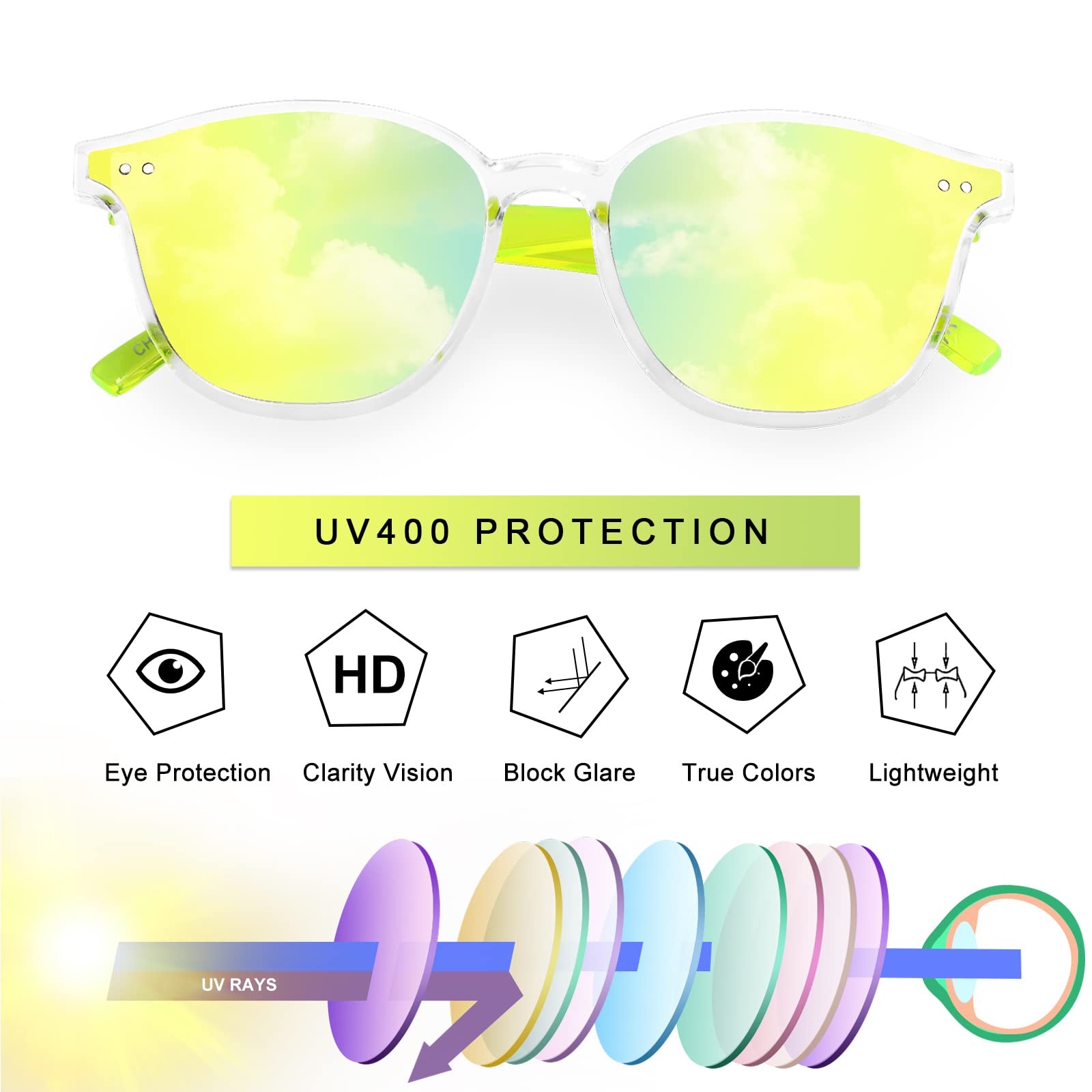 Kids Sunglasses, Sunglasses for Kids Children, Mirrored Sunglasses for Girls Boys Toddler UV400 Age 3-10