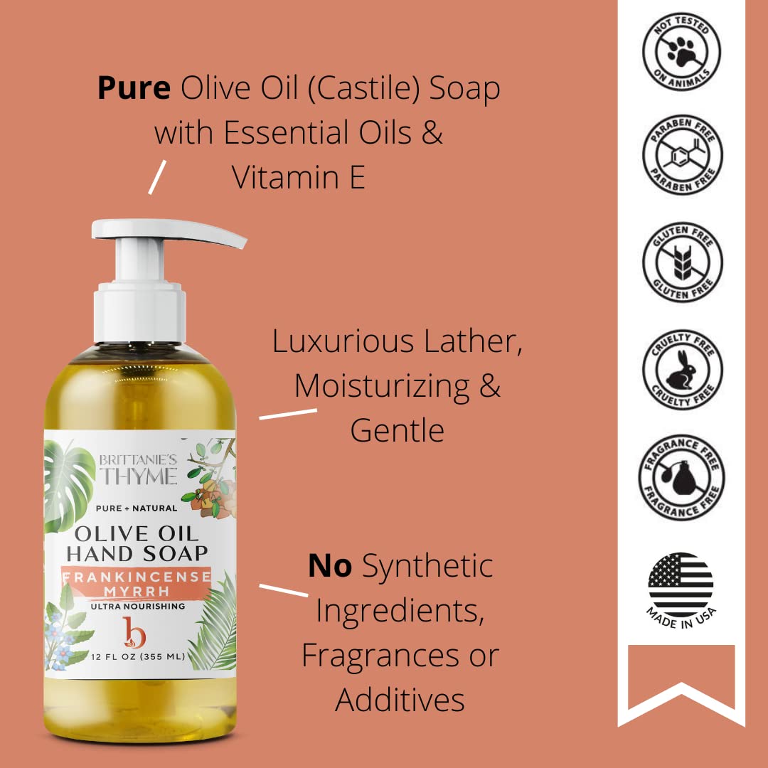 Brittanie’s Pure Castile Liquid Soap Refill, Bergamot Lime, 12 Ounce | Dish Soap, Hair & Body, Home, Gentle and Pure, Made with Natural Luxurious Oils, Vegan & Gluten Free Non-GMO
