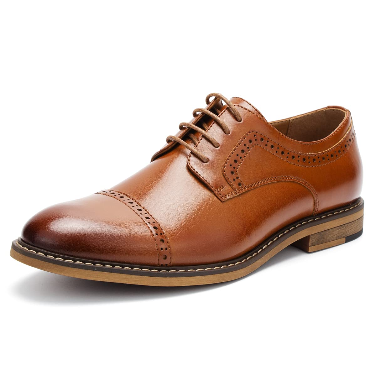 Temeshu Men's Oxfords Lace Up Casual Dress Shoes Classic Formal Modern Business Shoes DS08