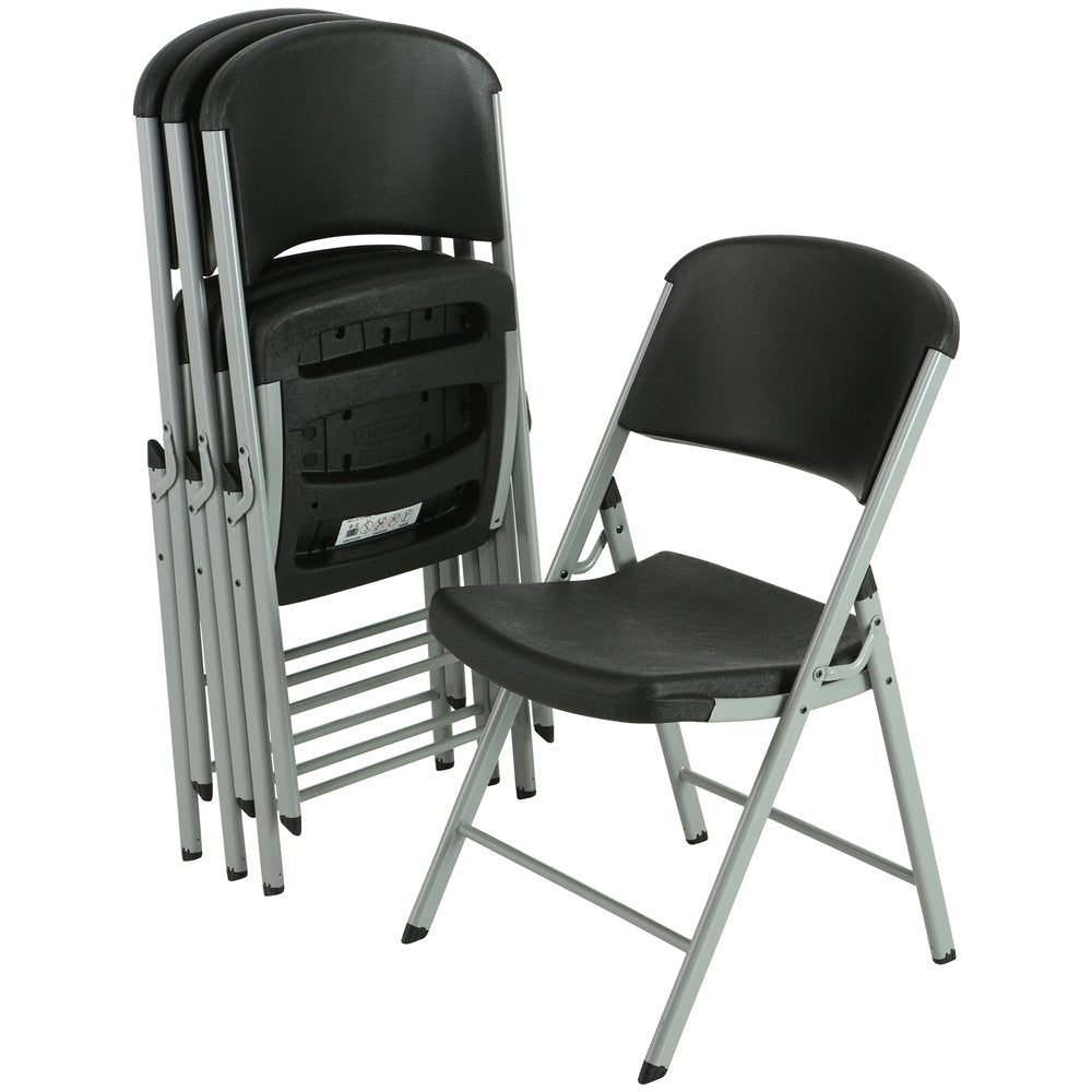 LIFETIME 42803 Commercial Grade Folding Chairs, 4 Pack, Almond