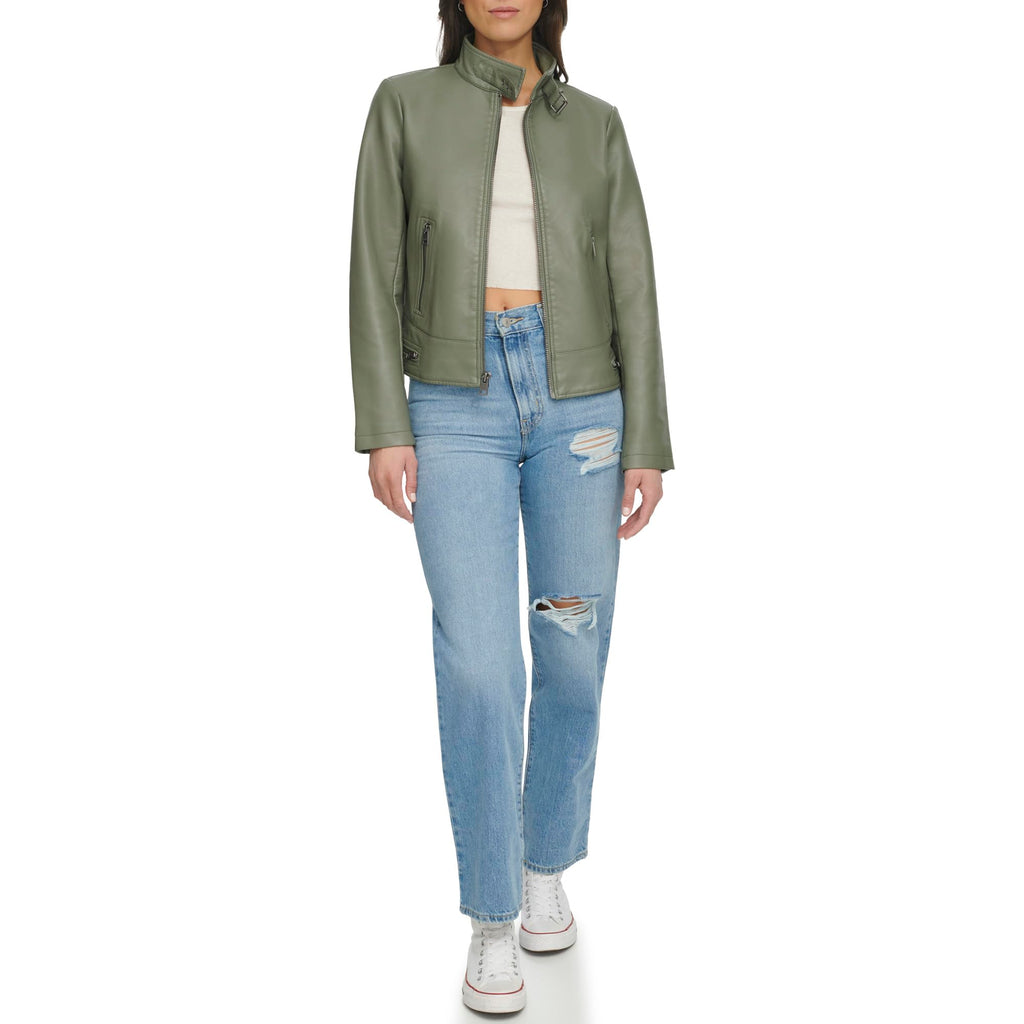 LEVI'S womens Faux Leather Motocross Racer Jacket (Standard and Plus)