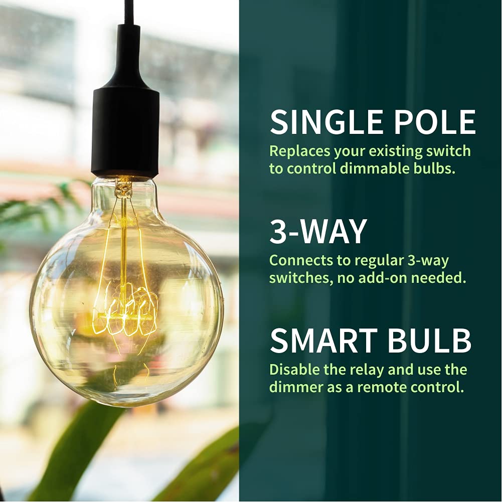 Zooz 800 Series Z-Wave Long Range Toggle Dimmer ZEN74, White | Direct 3-Way (No Add-On Switch Needed) | Z-Wave Hub Required