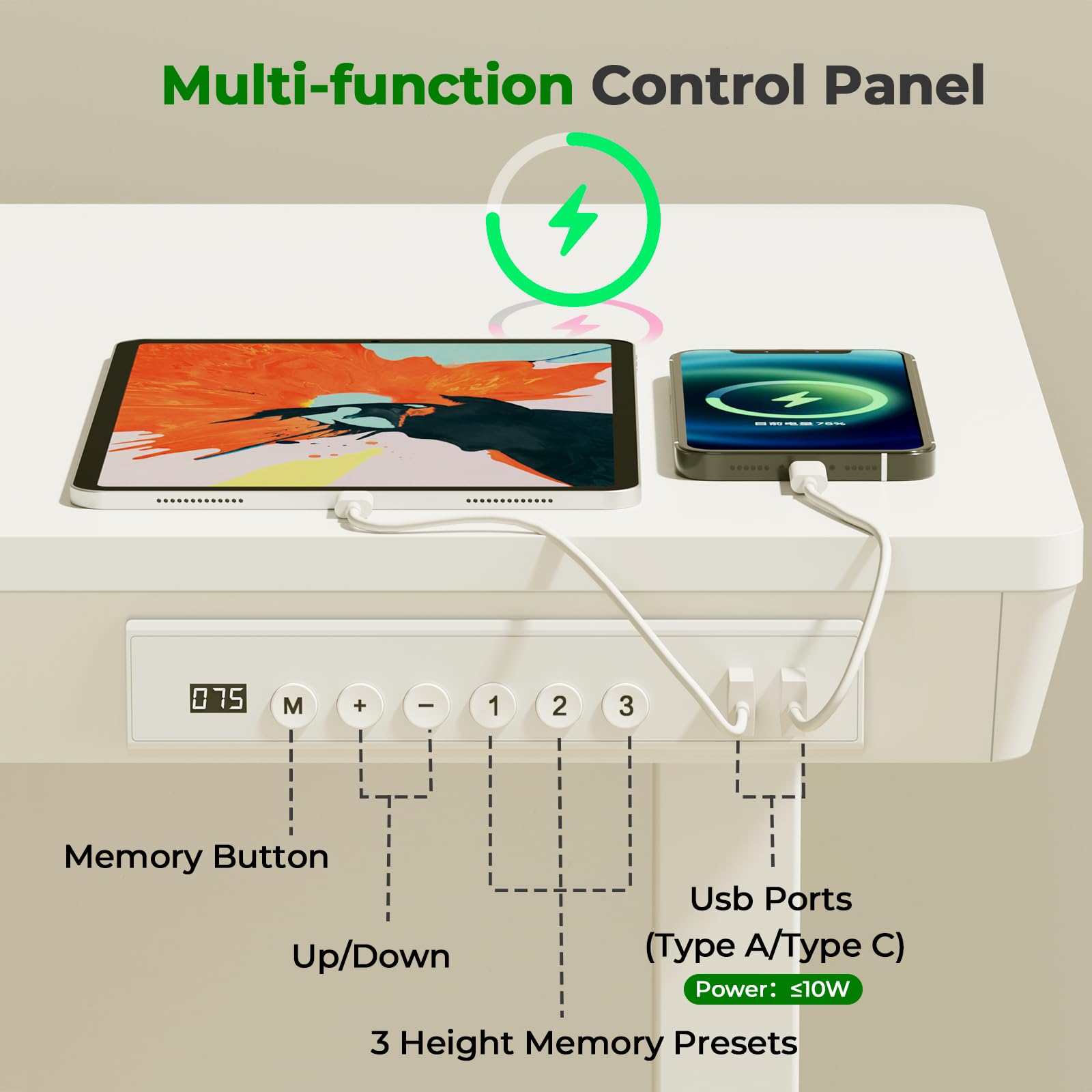 Glass Electric Standing Desk with Drawer, 35" x 20" Whole Piece Tabletop Samll Sit Stand Table, Height Adjustable Workstation with Storage & USB Ports, Quick Install Home Office Desk