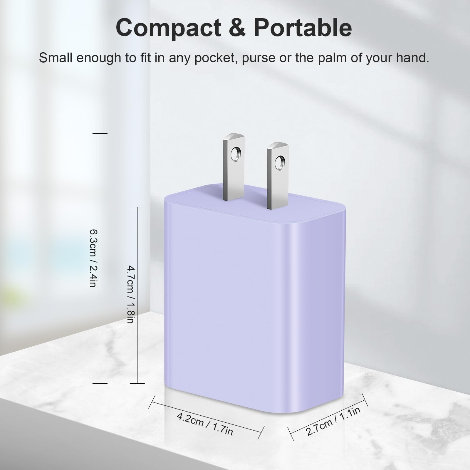 USB C Charger Block Charging Block Type C Charger 20W Wall Chargers 4 Pack for iPhone 16/16 Plus/16 Pro/16 Pro Max/iPhone 15/15 Pro/15 Pro Max/14/13/12 Pro/Samsung//Android(Black)