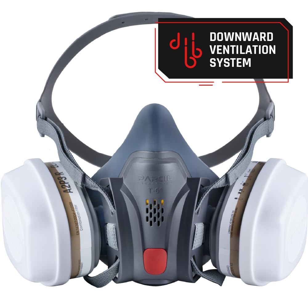 Parcil Distribution Full Face Respirator Mask with Filters – Durable Full Face Respirator Mask, Bayonet Filter Compatible