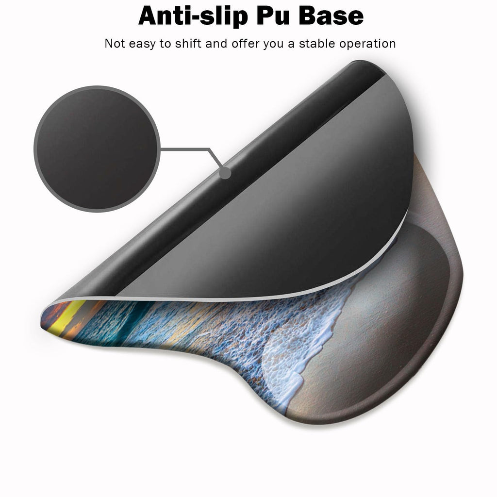 DOOKE Ergonomic Mouse Pad with Wrist Support and Coaster,Mouse Pads with Non-Slip PU Base for Home Office Working Studying Easy Typing & Pain Relief Aesthetic Art