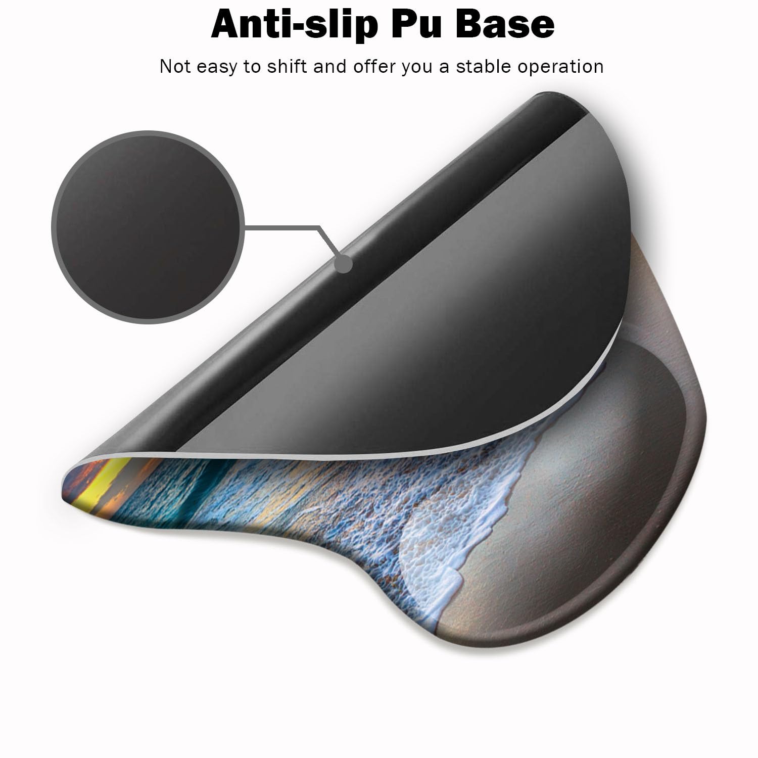 DOOKE Ergonomic Mouse Pad with Wrist Support and Coaster,Mouse Pads with Non-Slip PU Base for Home Office Working Studying Easy Typing & Pain Relief Aesthetic Art