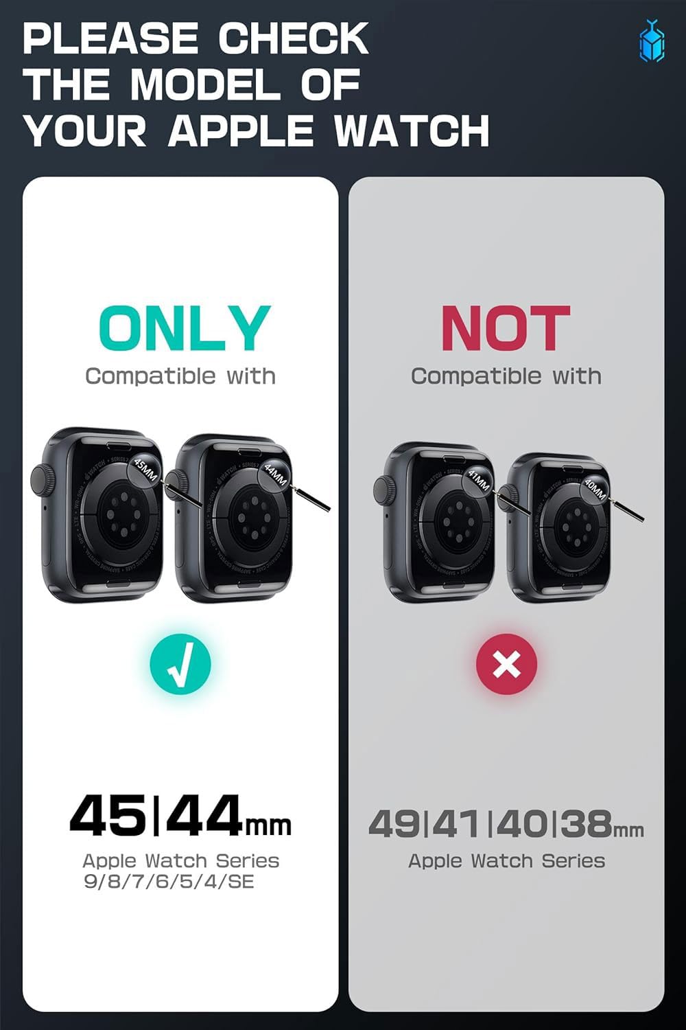 SUPCASE for Apple Watch 9/8/7/6/5/4/SE 45/44mm Case with Band (Unicorn Beetle Pro), [Anti-Scratch] [Bumper Protector] Rugged Men Cover with Adjustable Strap Band for iWatch SE 3/2/1, Black