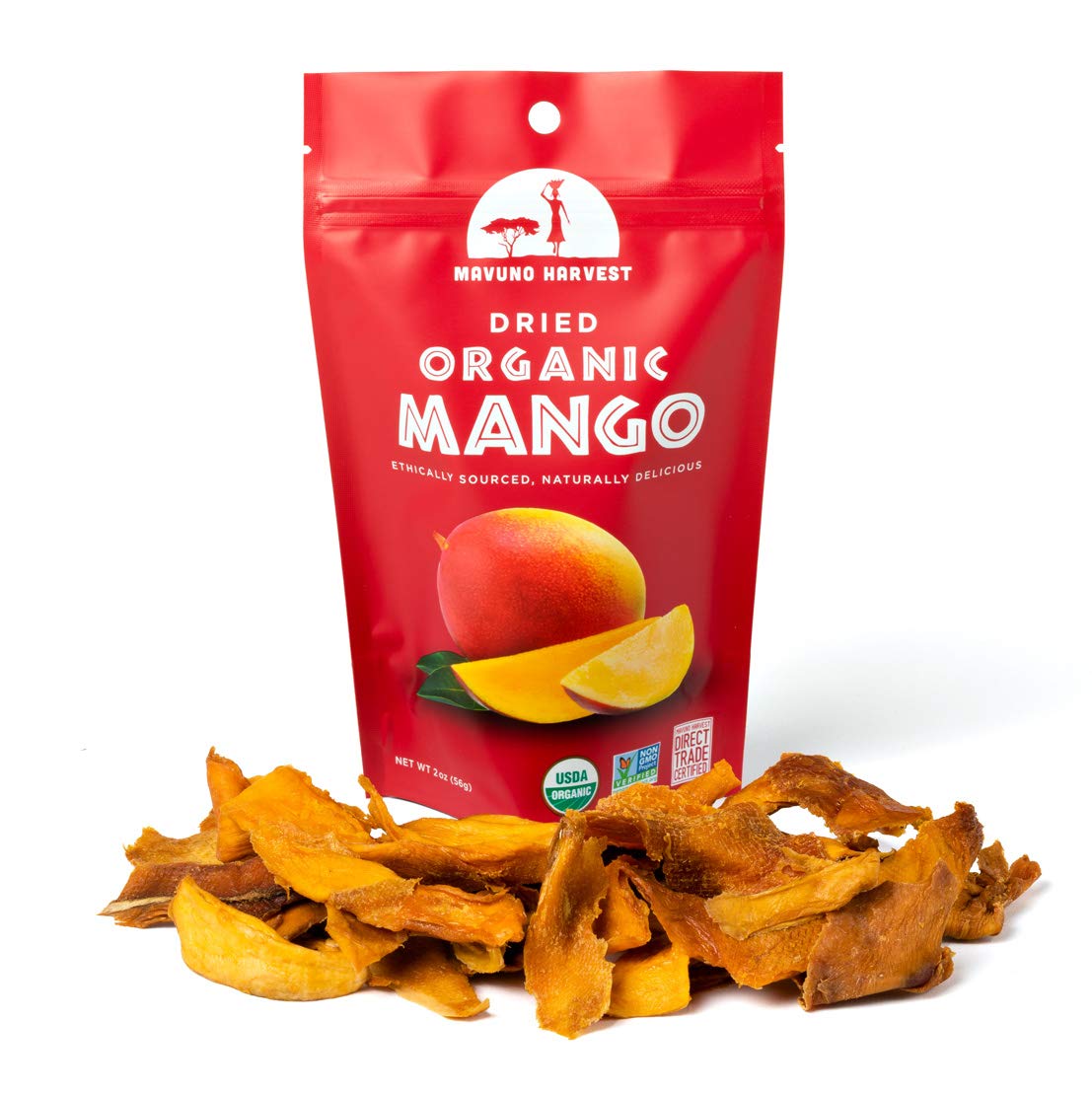 Mavuno Harvest Organic Dried Fruit Variety Pack | Dried Mango, Papaya, Pineapple, Banana, Jackfruit, & Tropical Mix | Healthy, Vegan, No Sugar Added, Non GMO Snacks for Kids & Adults | 2 Ounce, 6 Pack